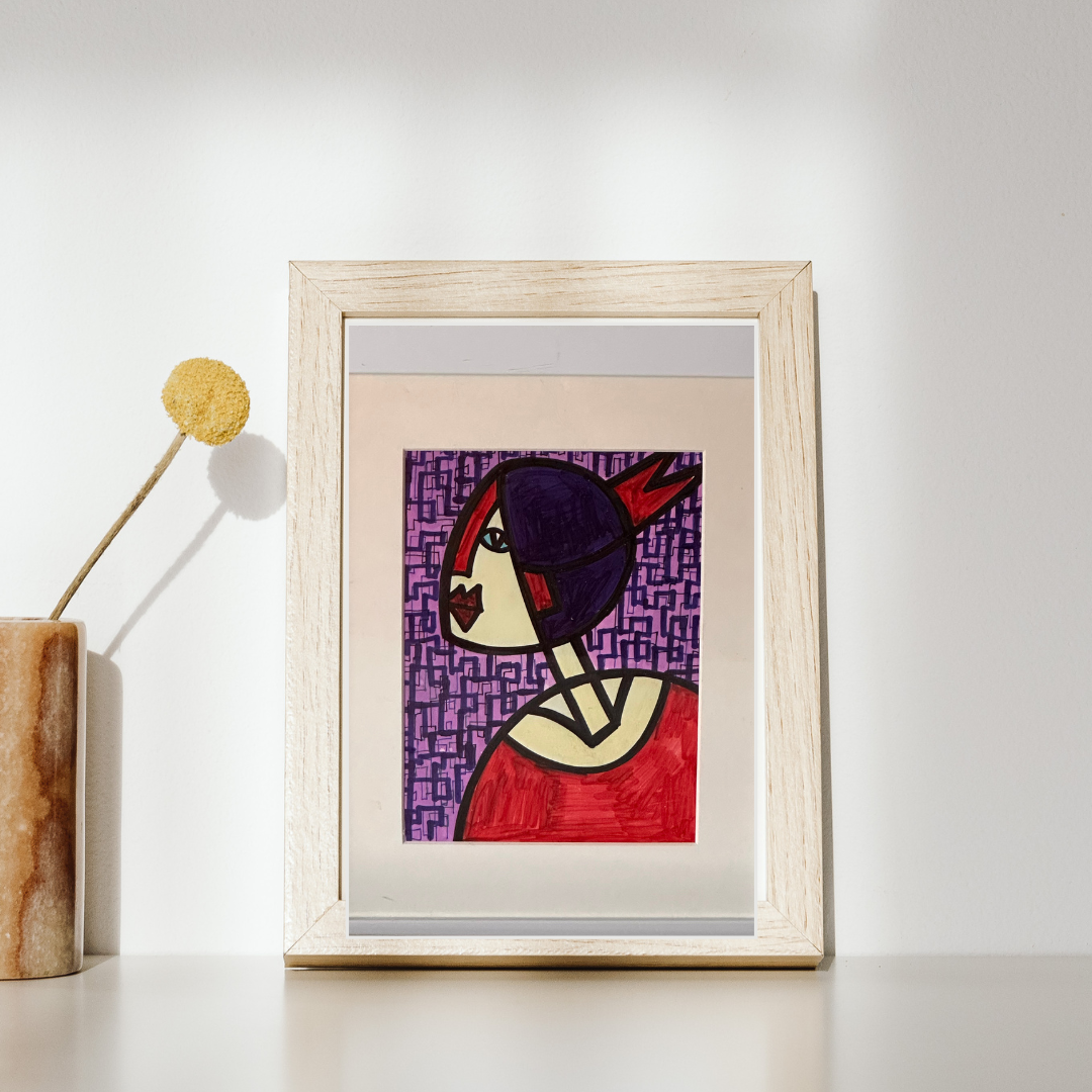 Amina by Daminu Wasiu - African art displayed in modern interior