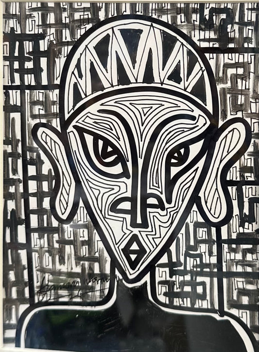 Idanu Arufe 3 — African abstract canvas wall art by Daminu Wasiu