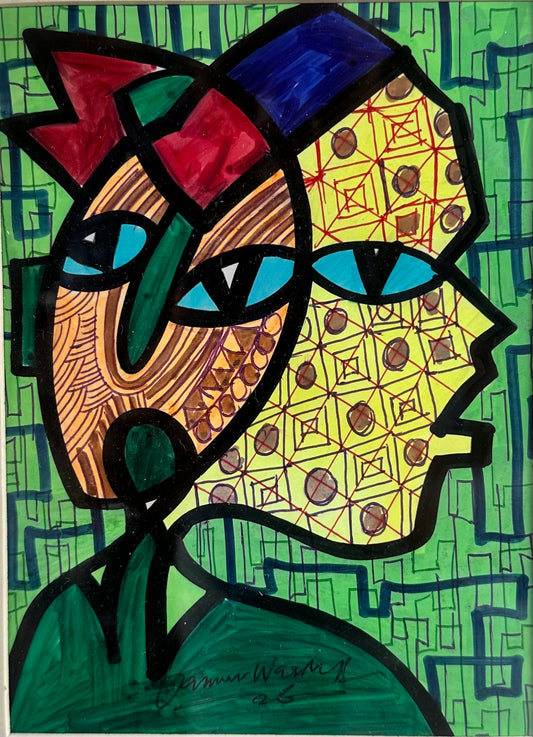 Fuskar Rai 1 — African abstract canvas wall art by Daminu Wasiu