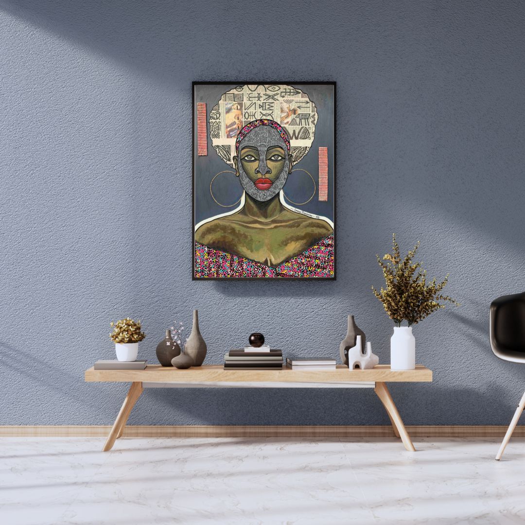 The Beauty Behind The Scars by Benjamin Omoike - African art displayed in modern interior