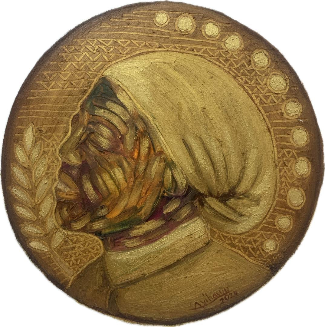 Eyinju oil on canvas painting by Nigerian artist Paul Ayihawu African contemporary art