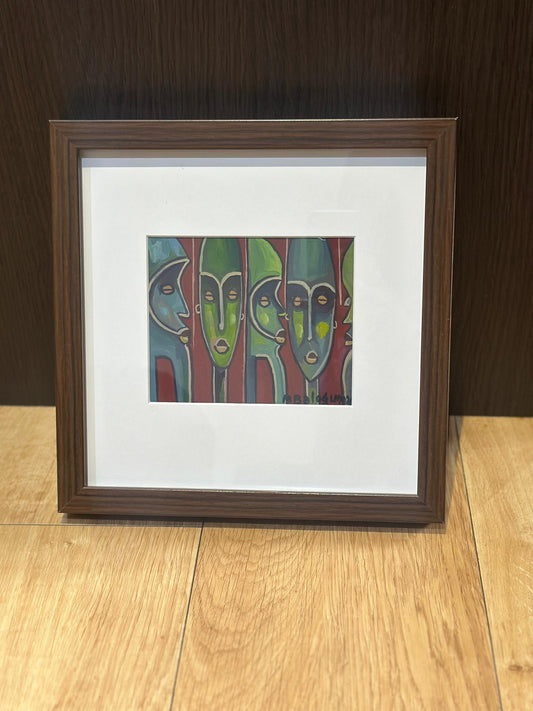Masking our Nature - Original African Miniature Painting.