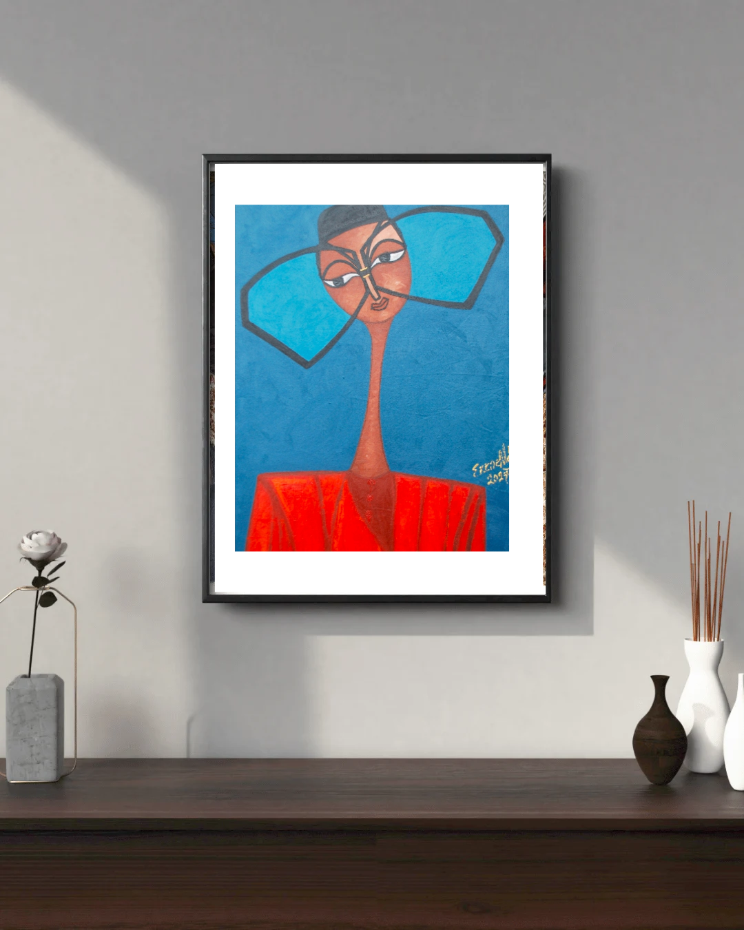 It's a miracle to have someone, to love. - African Portrait Canvas Wall Art. Original Acrylic on Canvas painting by Nigerian artist Ekene May.