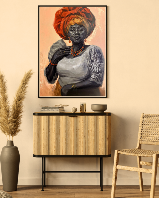 Majesty. African Contemporary Art. Original Acrylic on Canvas Painting by Nigerian Artist Bertha Onyekachi