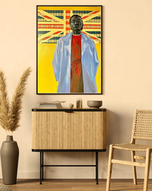 United State of Mind. African Contemporary art. Original Oil and Acrylic on Canvas Painting by Nigerian Artist Bertha Onyekachi