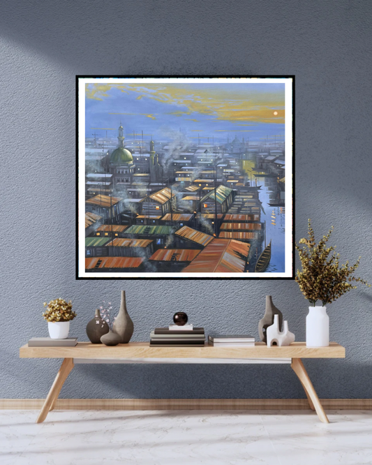 Tides of time (Pt 1)— African Diptych Canvas Wall Art, Original Oil Painting by Akinsemoyin Basit