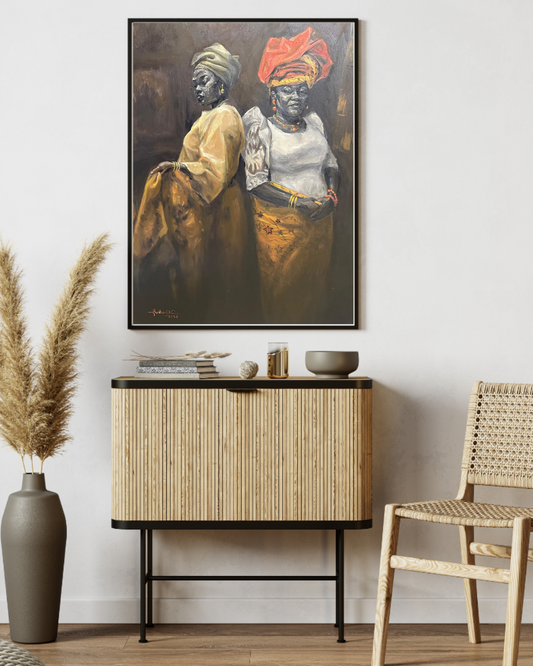 Confluence. African Contemporary Art. Original Oil on Canvas Painting by Nigerian artist Bertha Onyekachi