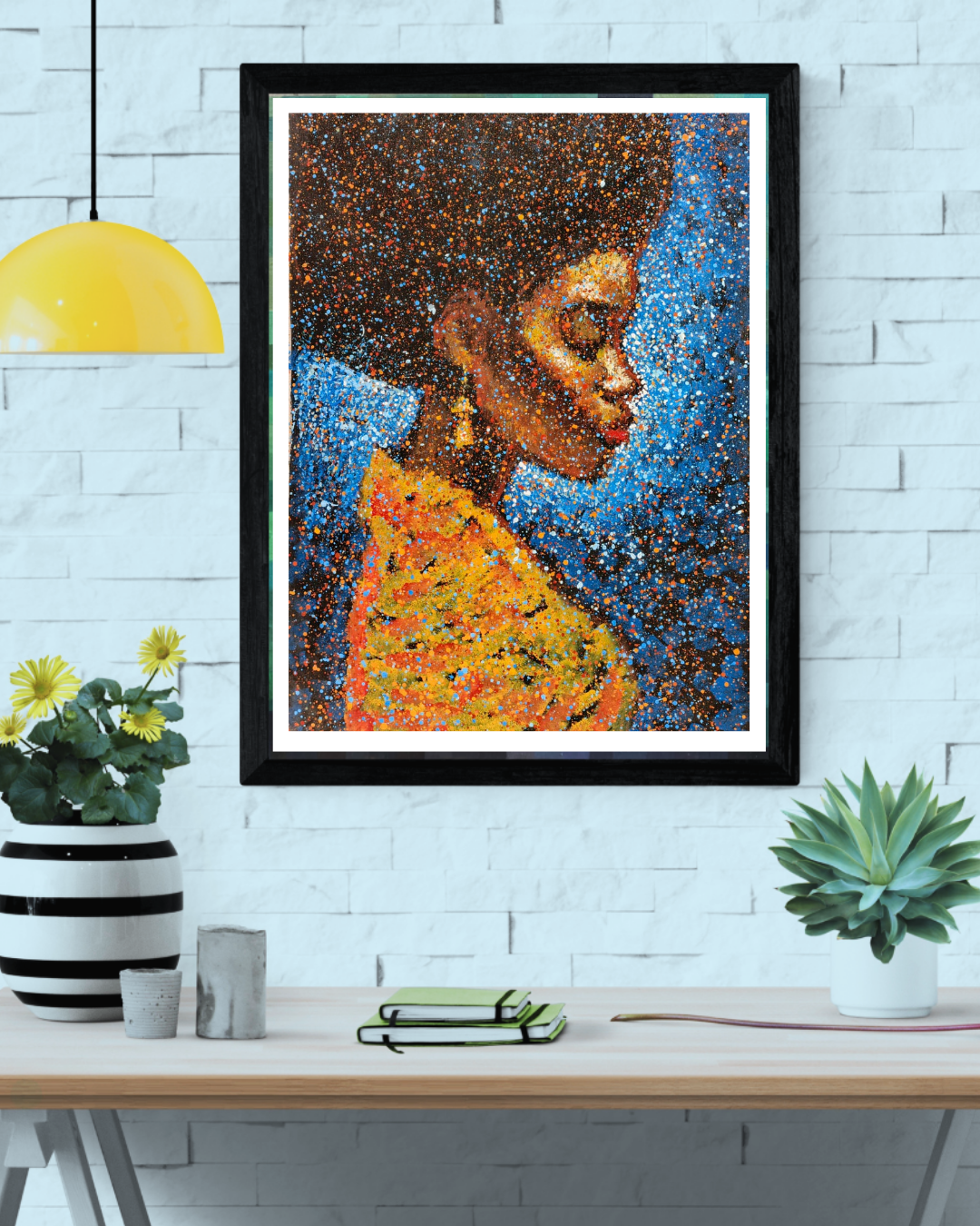 As I Reminisce — African Portrait Canvas Wall Art, Original Oil Painting by Matosan Okoh
