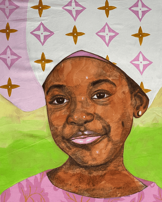Shine and Bright 1 — original mixed media by Sadiq Adeleke, contemporary African art