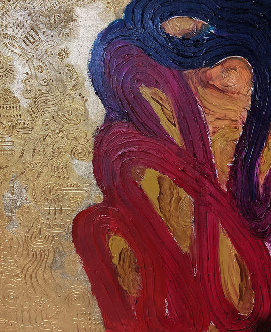 Symptom of Life acrylic on canvas by Nigerian artist Juachi contemporary African art