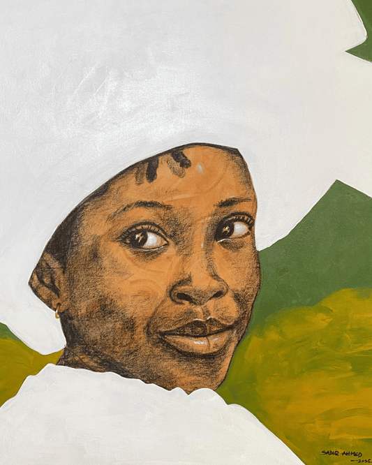 Soul and Purity 1 — original mixed media by Sadiq Adeleke, contemporary African art