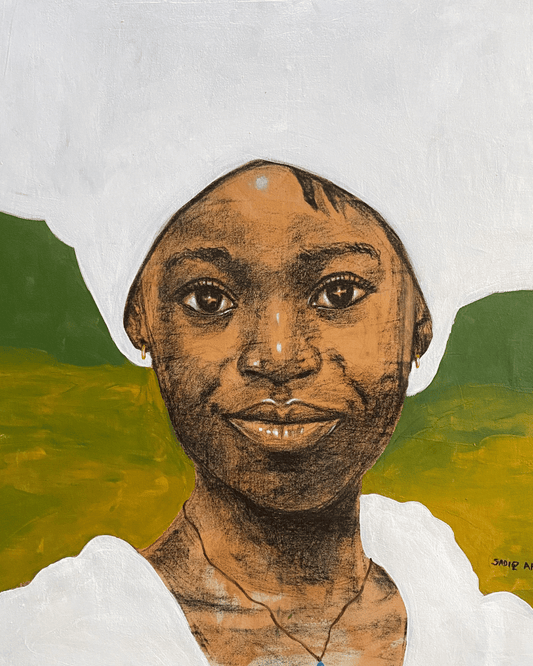 Soul and Purity 2 — original mixed media by Sadiq Adeleke, contemporary African art