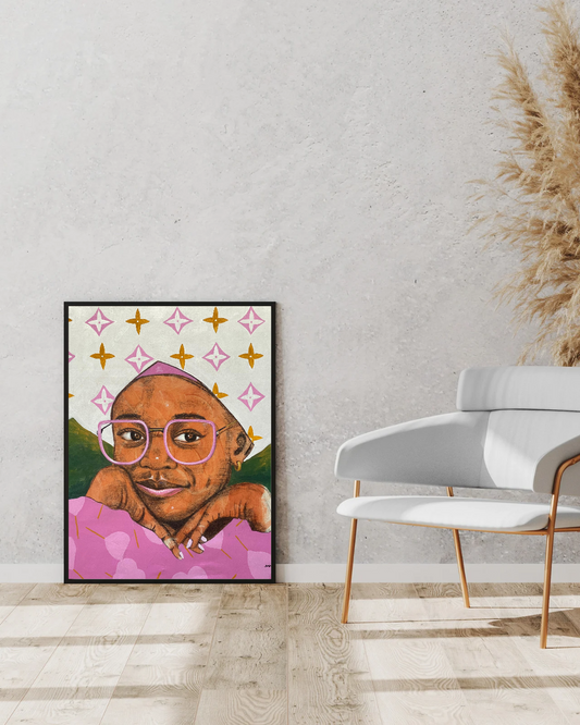 Shine and Bright 2 by Sadiq Adeleke (view 2) — original mixed media, contemporary African art