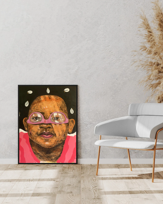 Soul and colour 2 by Sadiq Adeleke (view 2) — original mixed media, contemporary African art