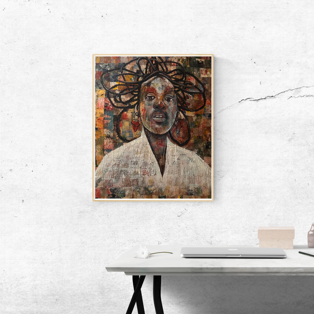 Sekinat by Waheed Najeem - African art displayed in modern interior