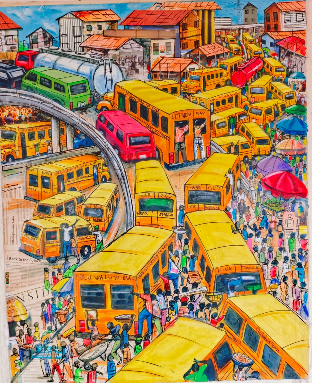 Flyover — African landscape canvas art by The Okechukwus