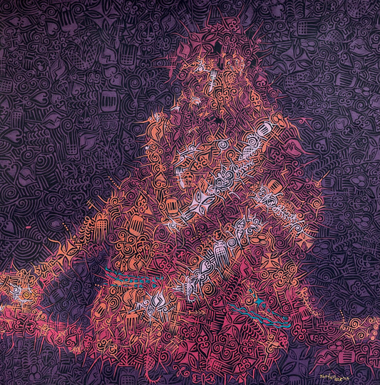 The Curse of the Snake - Original portrait painting by Faith Omole - Contemporary African art
