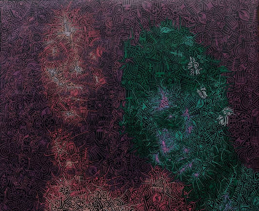 Where Anxieties Die - Original portrait painting by Faith Omole - Contemporary African art