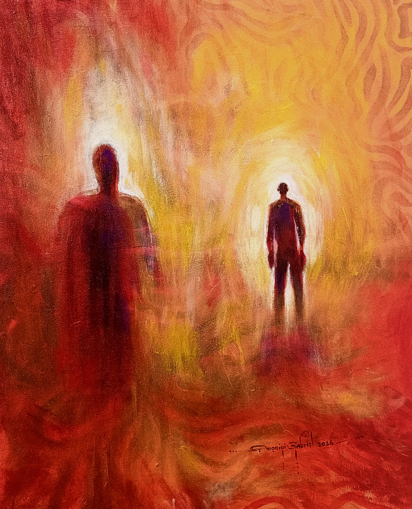 Inner Fire (A Body Remembering Light) - Original abstract painting by Omoniyi Gilbert - Contemporary African art