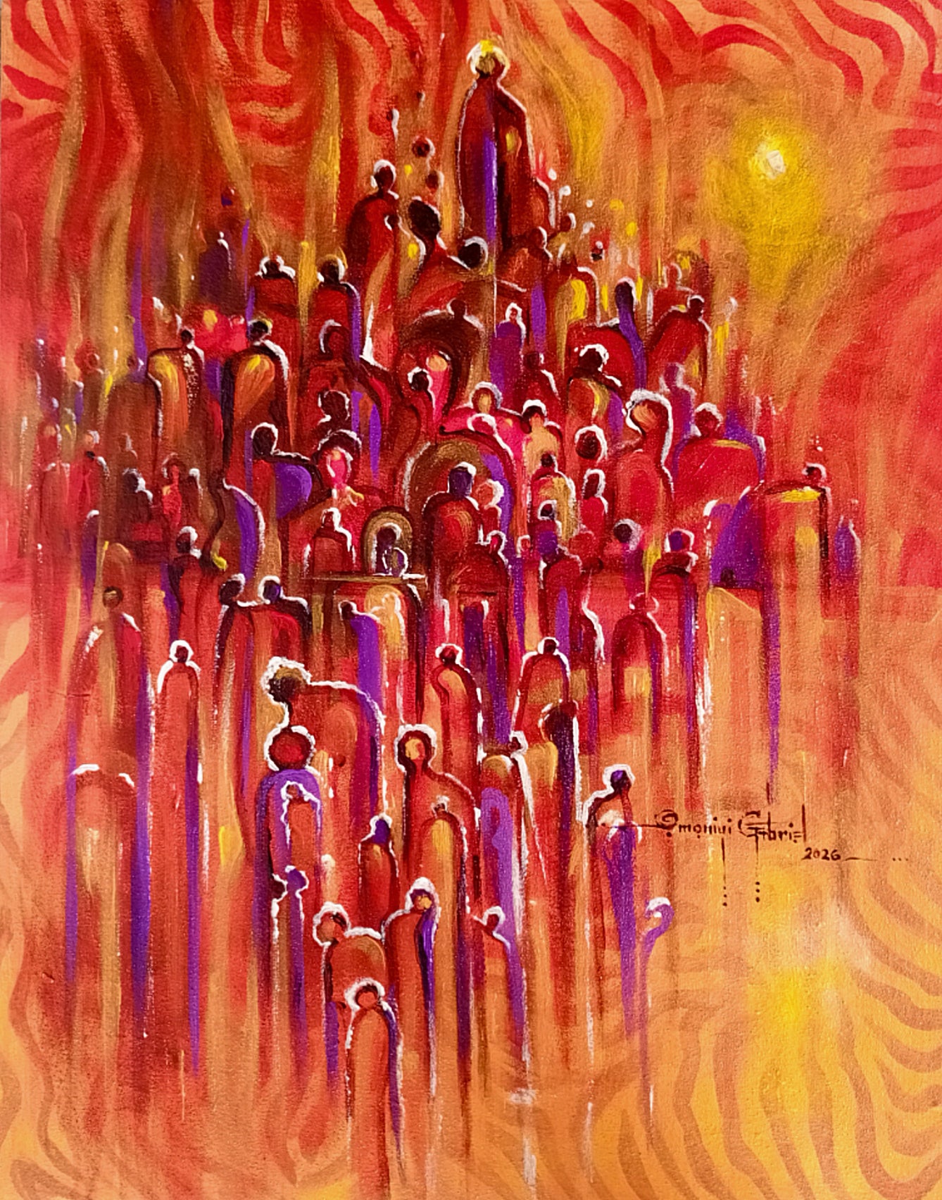 Collective Rise - Original abstract painting by Omoniyi Gilbert - Contemporary African art