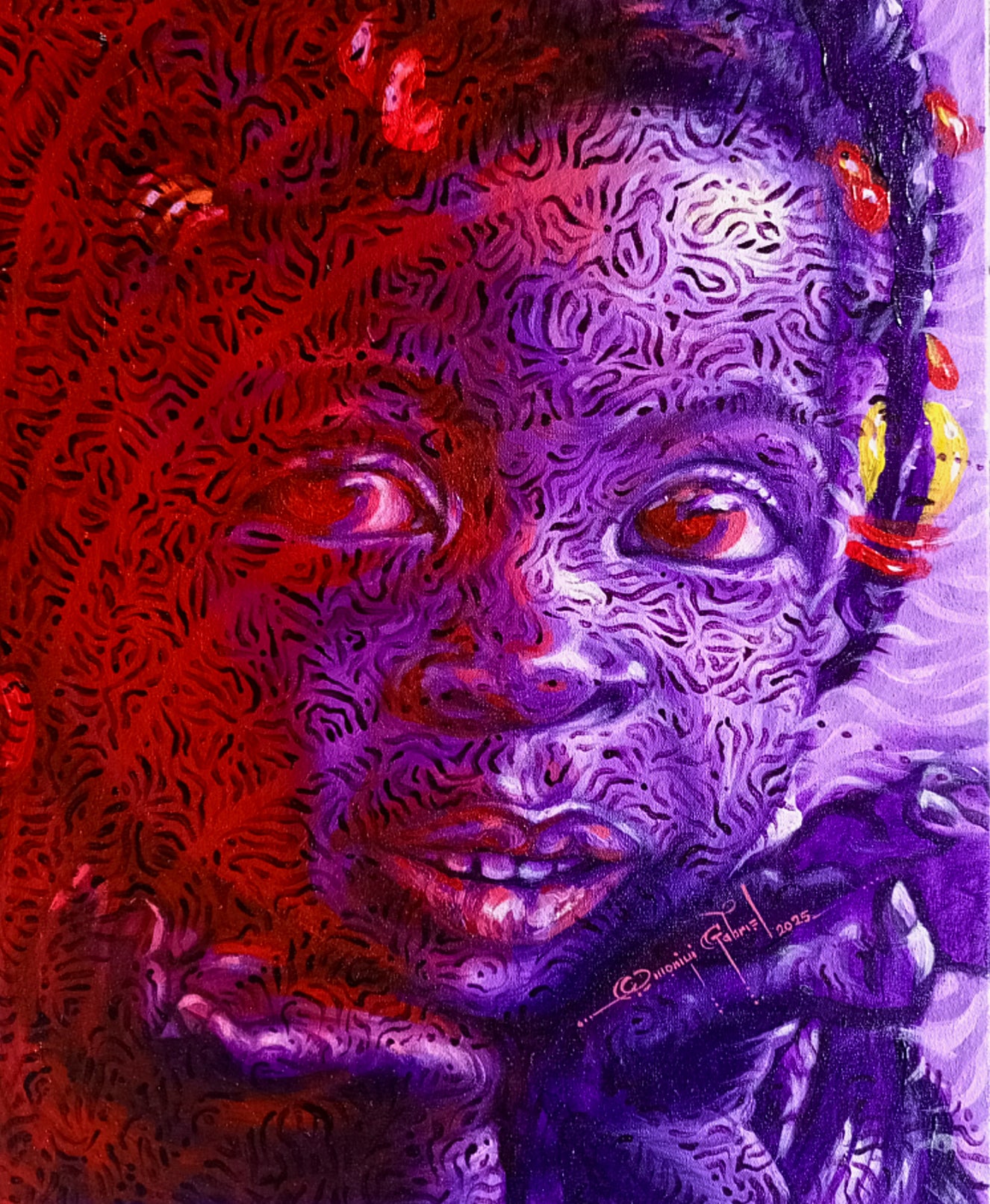 Inner Frequency (Beauty of Lived experience series 1) - Original painting by Omoniyi Gilbert - African art