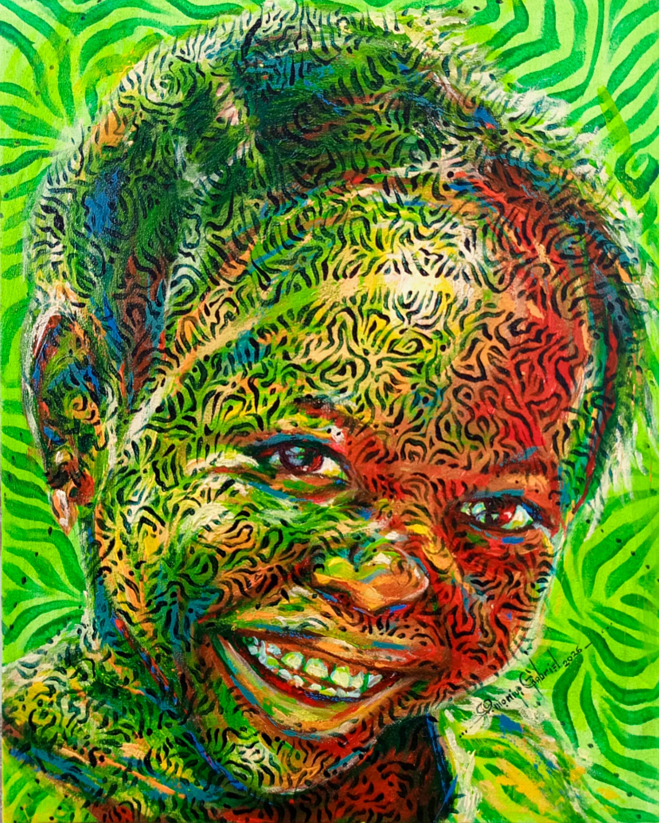 Inner Frequency (Beauty of Lived experience series 9) - Original painting by Omoniyi Gilbert - African art