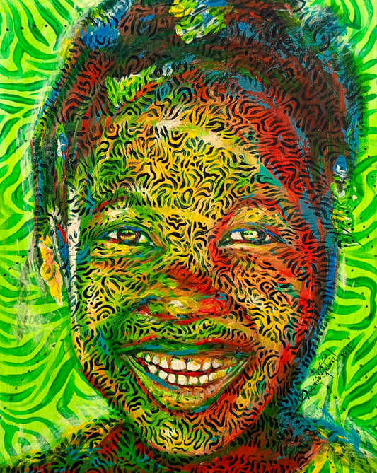 Inner Frequency (Beauty of Lived experience series 10) - Original painting by Omoniyi Gilbert - African art