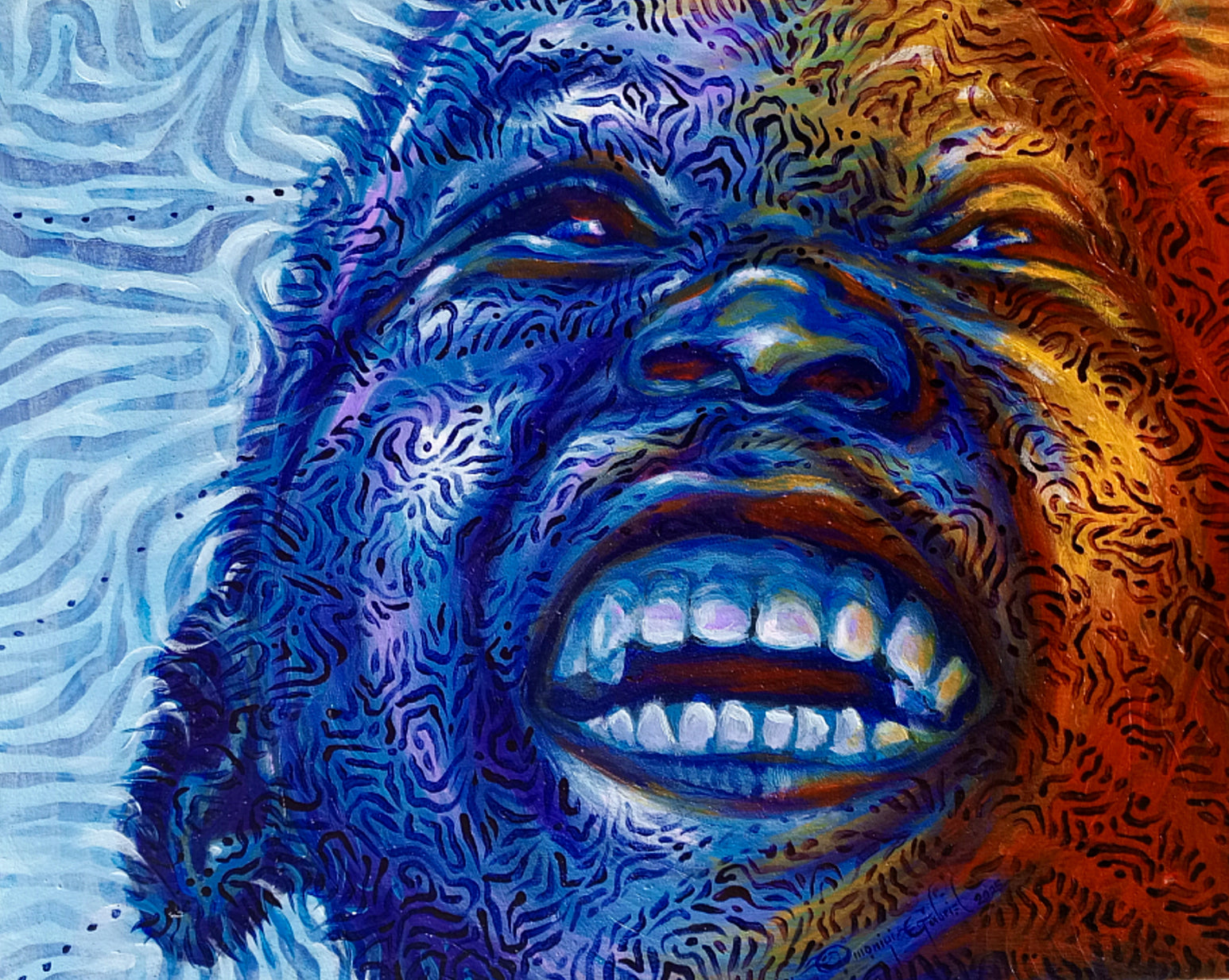 Inner Frequency (Beauty of Lived experience series 3) - Original painting by Omoniyi Gilbert - African art