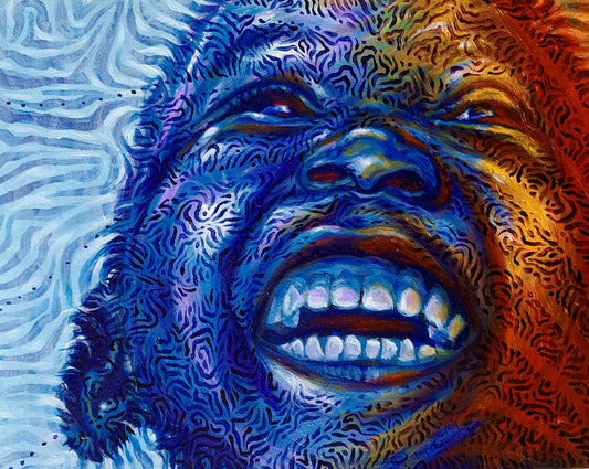 Inner Frequency (Beauty of Lived experience series 3) - Original painting by Omoniyi Gilbert - African art