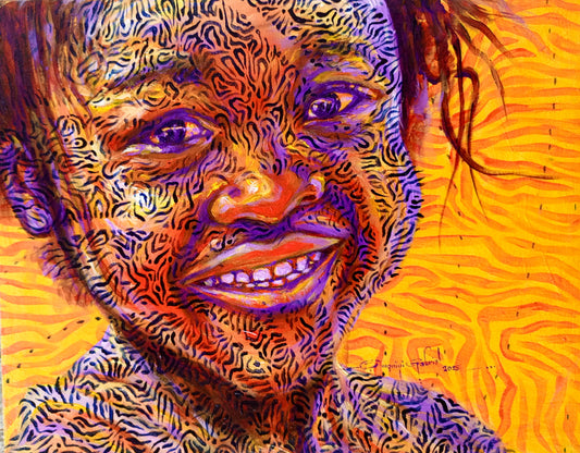 Inner Frequency (Beauty of Lived experience series 7) acrylic on canvas by Nigerian artist Omoniyi Gilbert contemporary Afric