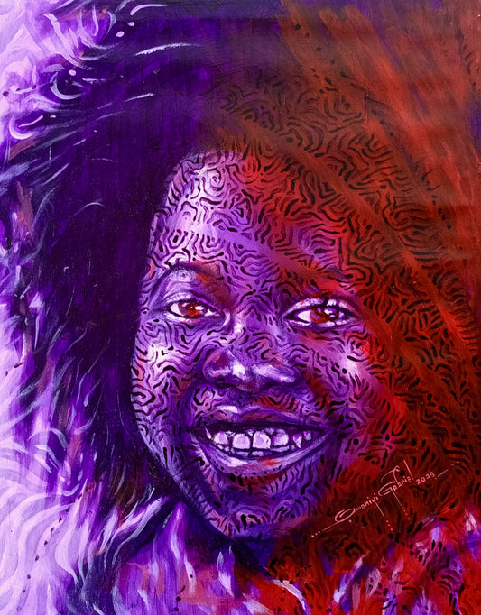 Inner Frequency (Beauty of Lived experience series 2) acrylic on canvas by Nigerian artist Omoniyi Gilbert contemporary Afric