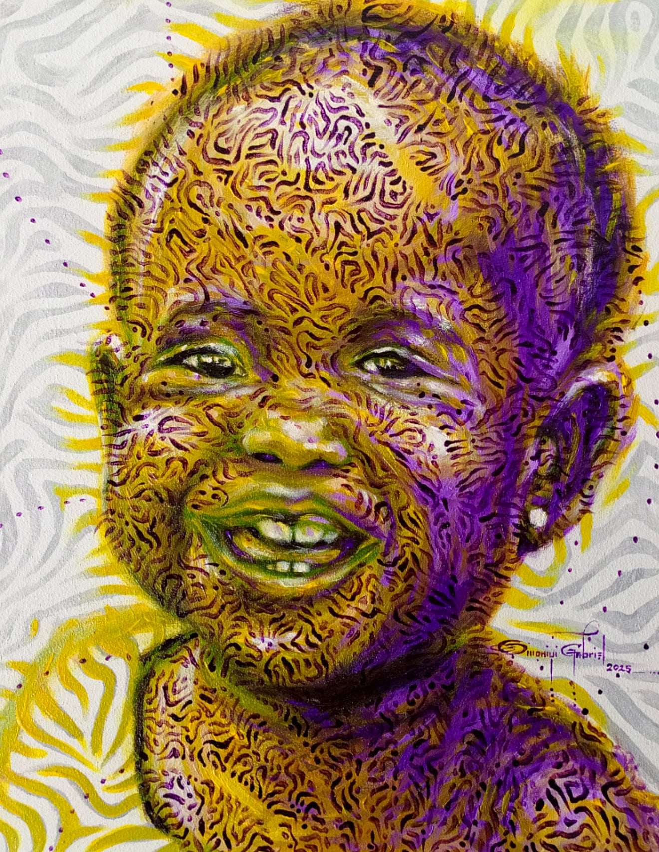 Inner Frequency (Beauty of lived experience series 6) acrylic on canvas by Nigerian artist Omoniyi Gilbert contemporary Afric