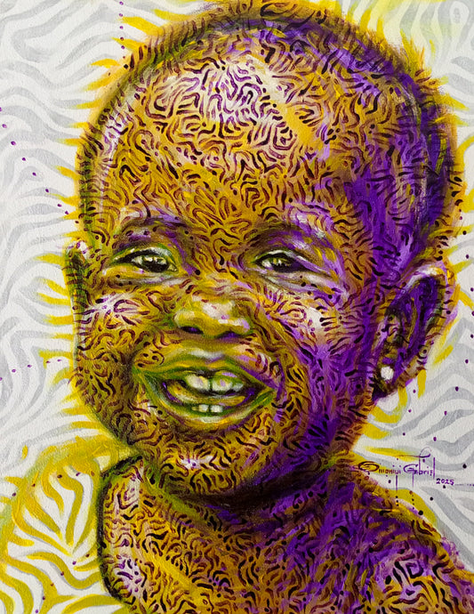 Inner Frequency (Beauty of lived experience series 6) acrylic on canvas by Nigerian artist Omoniyi Gilbert contemporary Afric