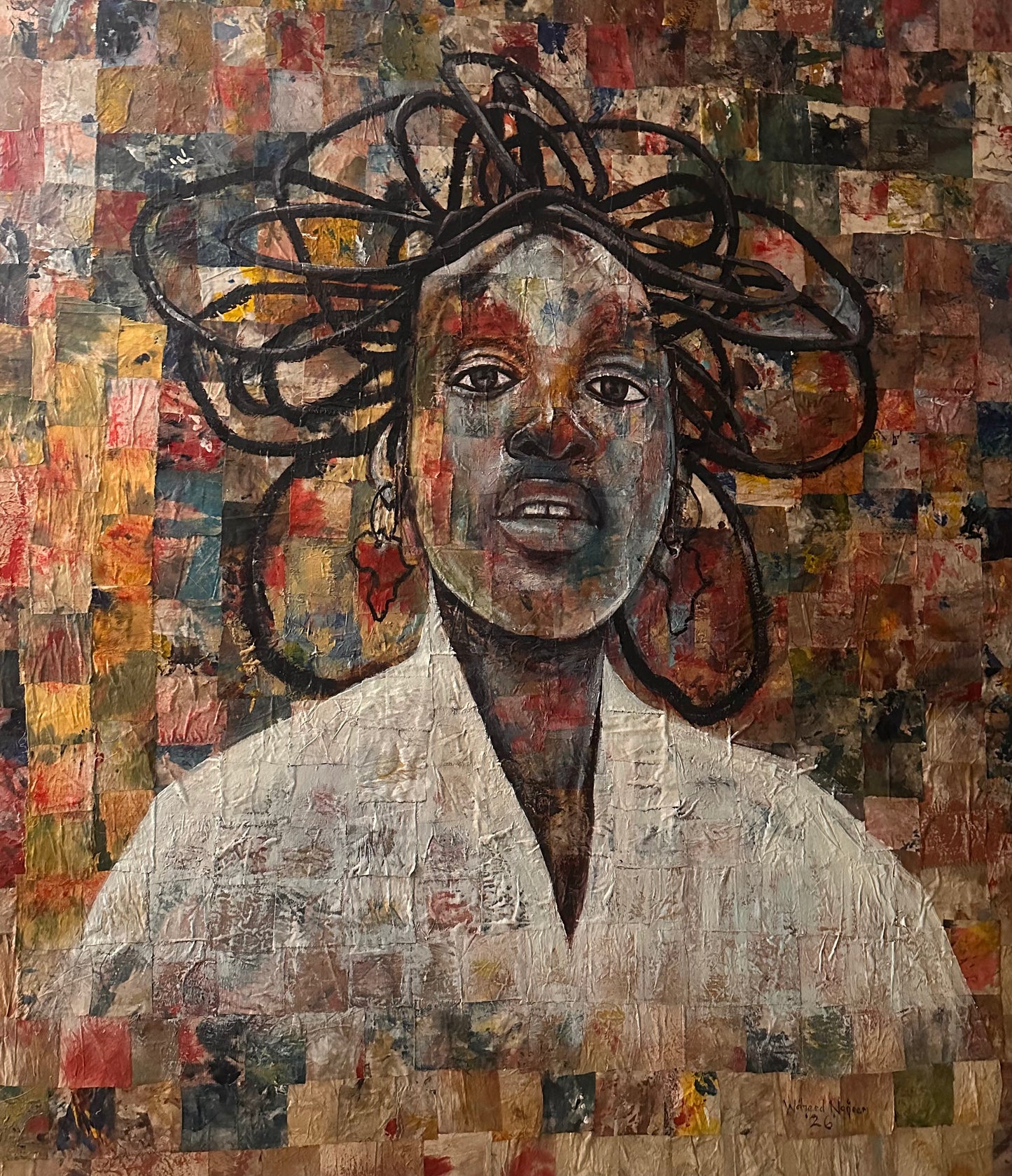 Sekinat - Original portrait painting by Waheed Najeem - Contemporary African art