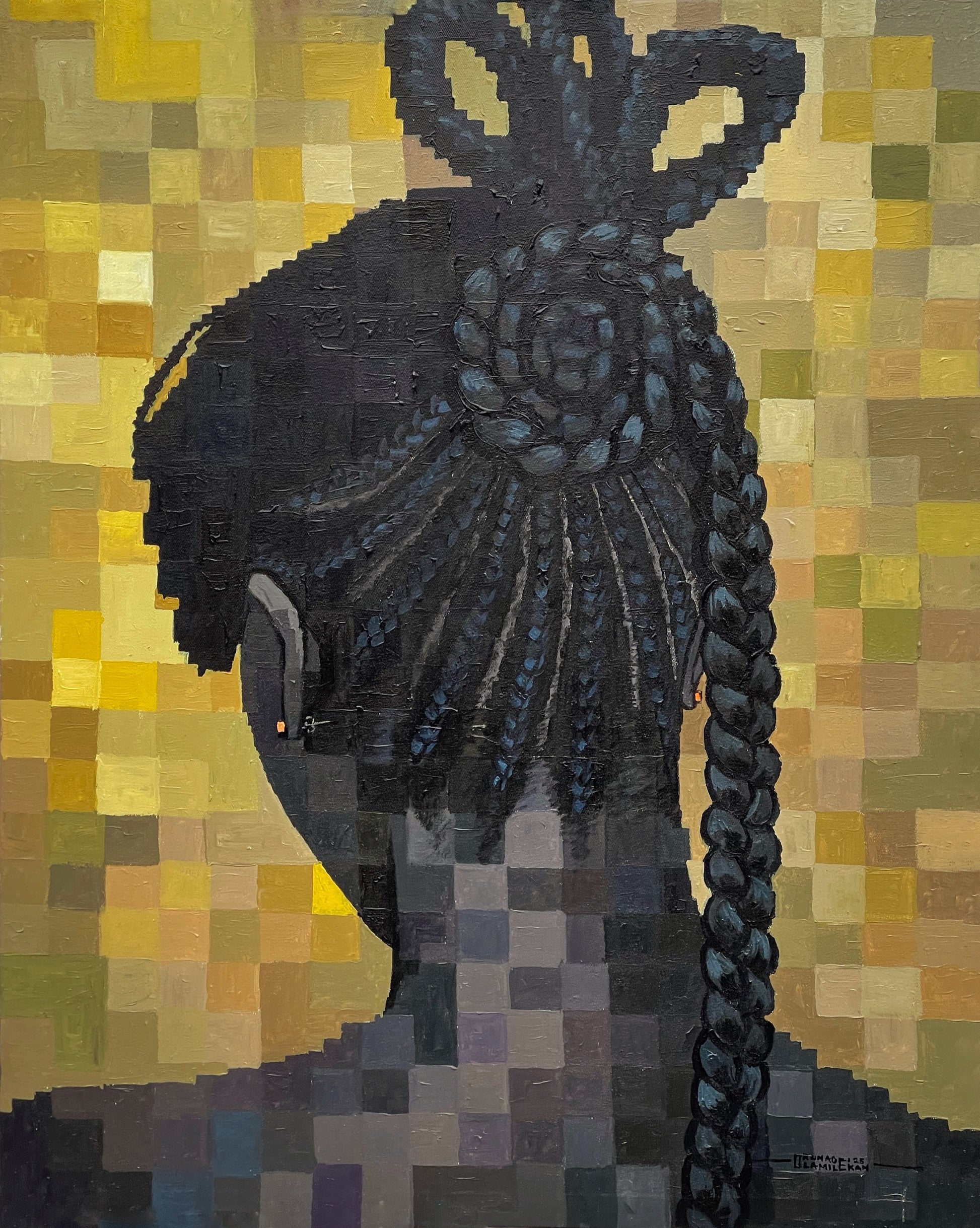 Crown of Union III acrylic on canvas by Nigerian artist Olamilekan Okunade contemporary African art
