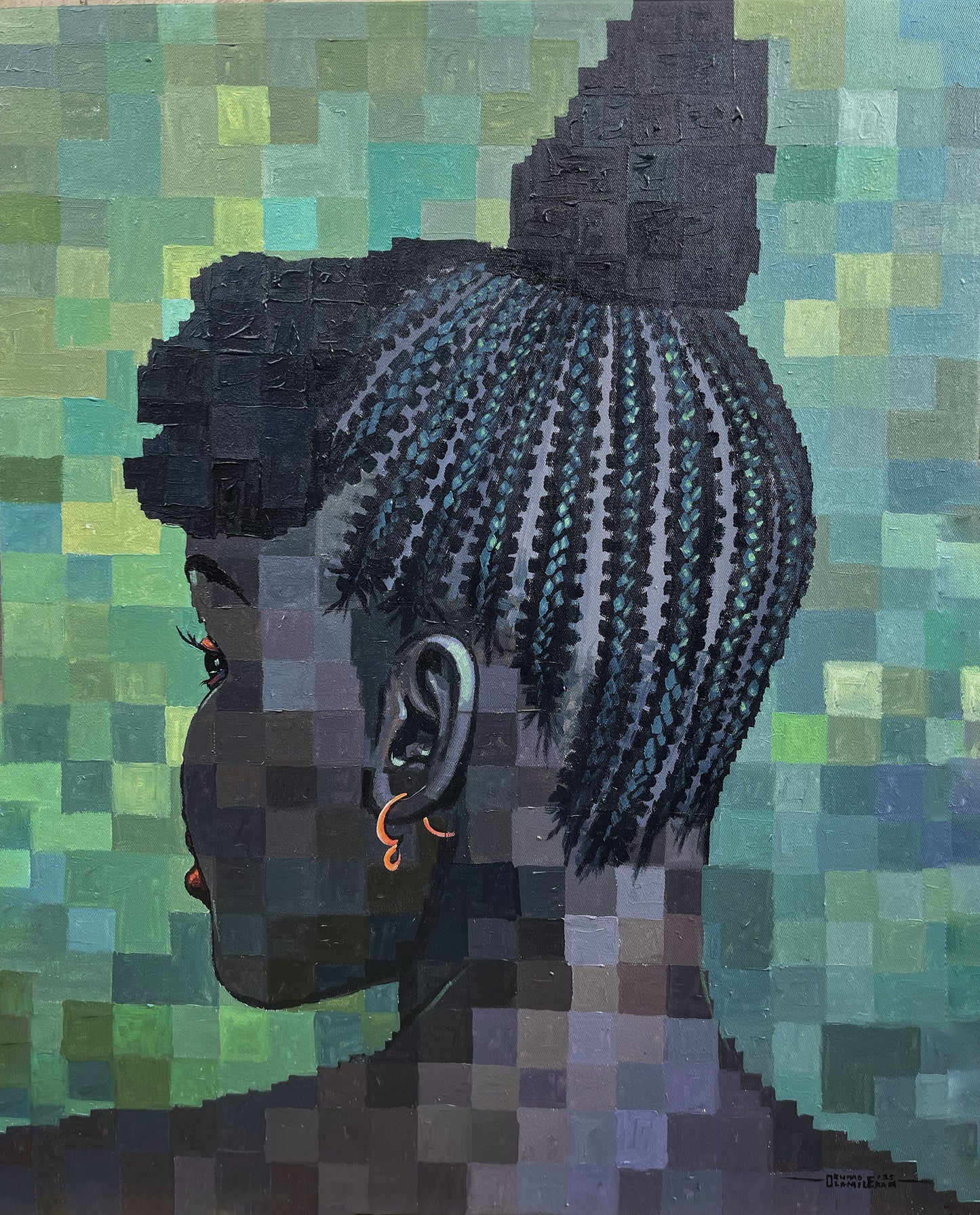 Crown of Union IV acrylic on canvas by Nigerian artist Olamilekan Okunade contemporary African art