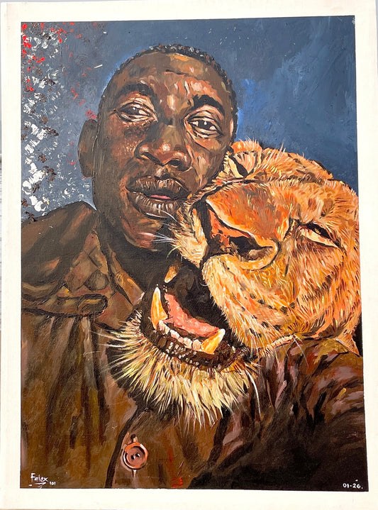 Pride with no Ego acrylic on canvas by Nigerian artist Falex contemporary African art