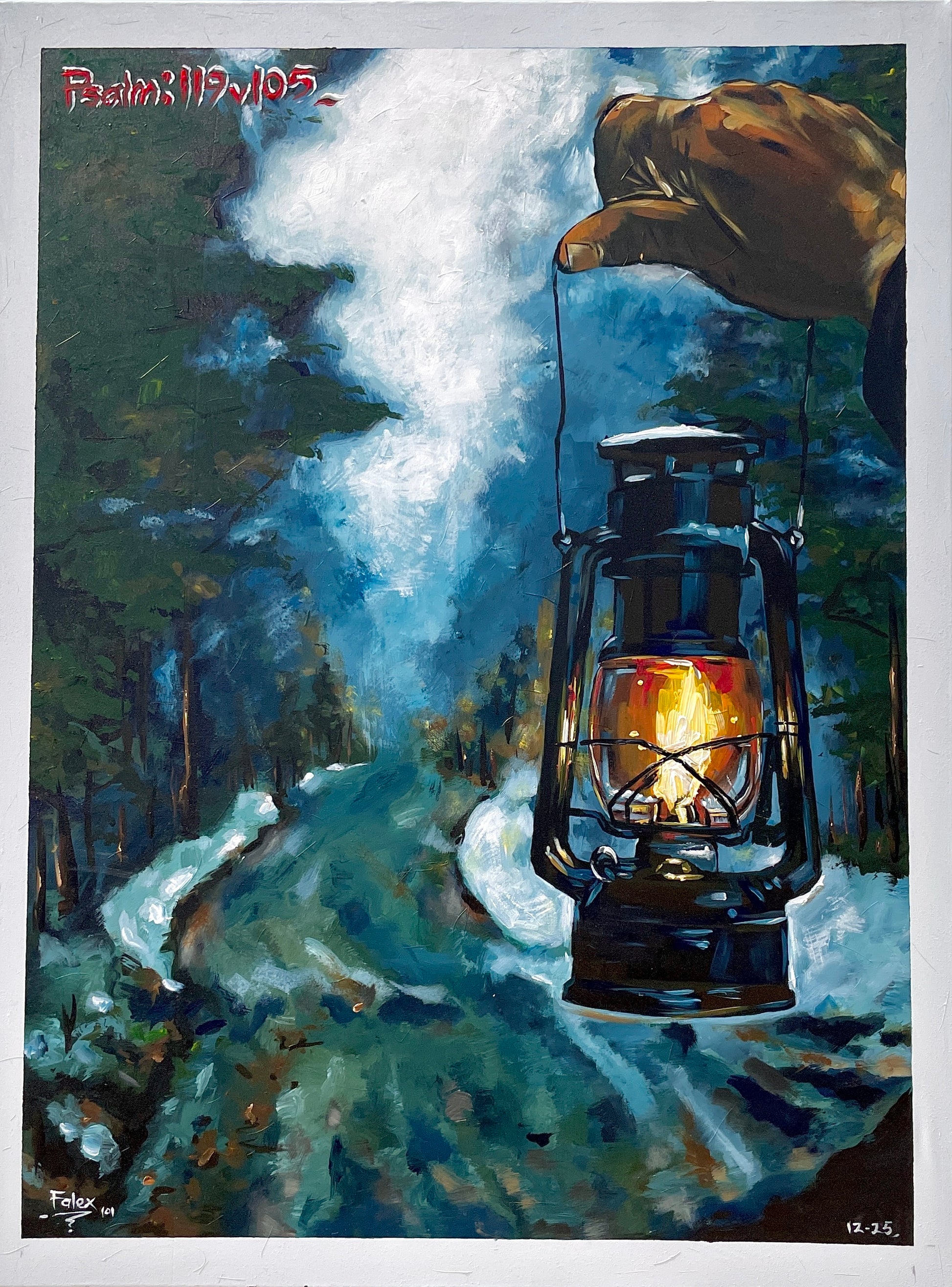 Light my Path acrylic on canvas by Nigerian artist Falex contemporary African art