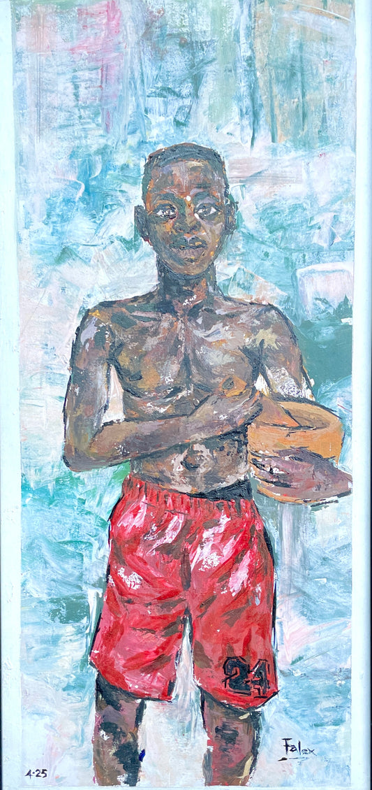 Omo Mummy acrylic on canvas by Nigerian artist Falex contemporary African art