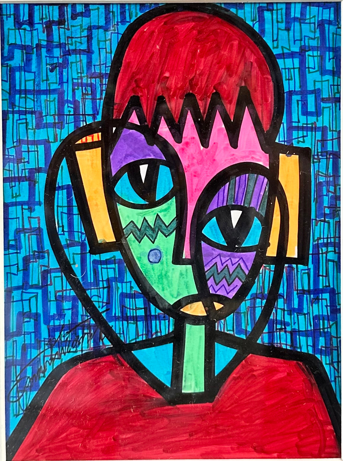Fuskar Rai 5 — African abstract canvas wall art by Daminu Wasiu