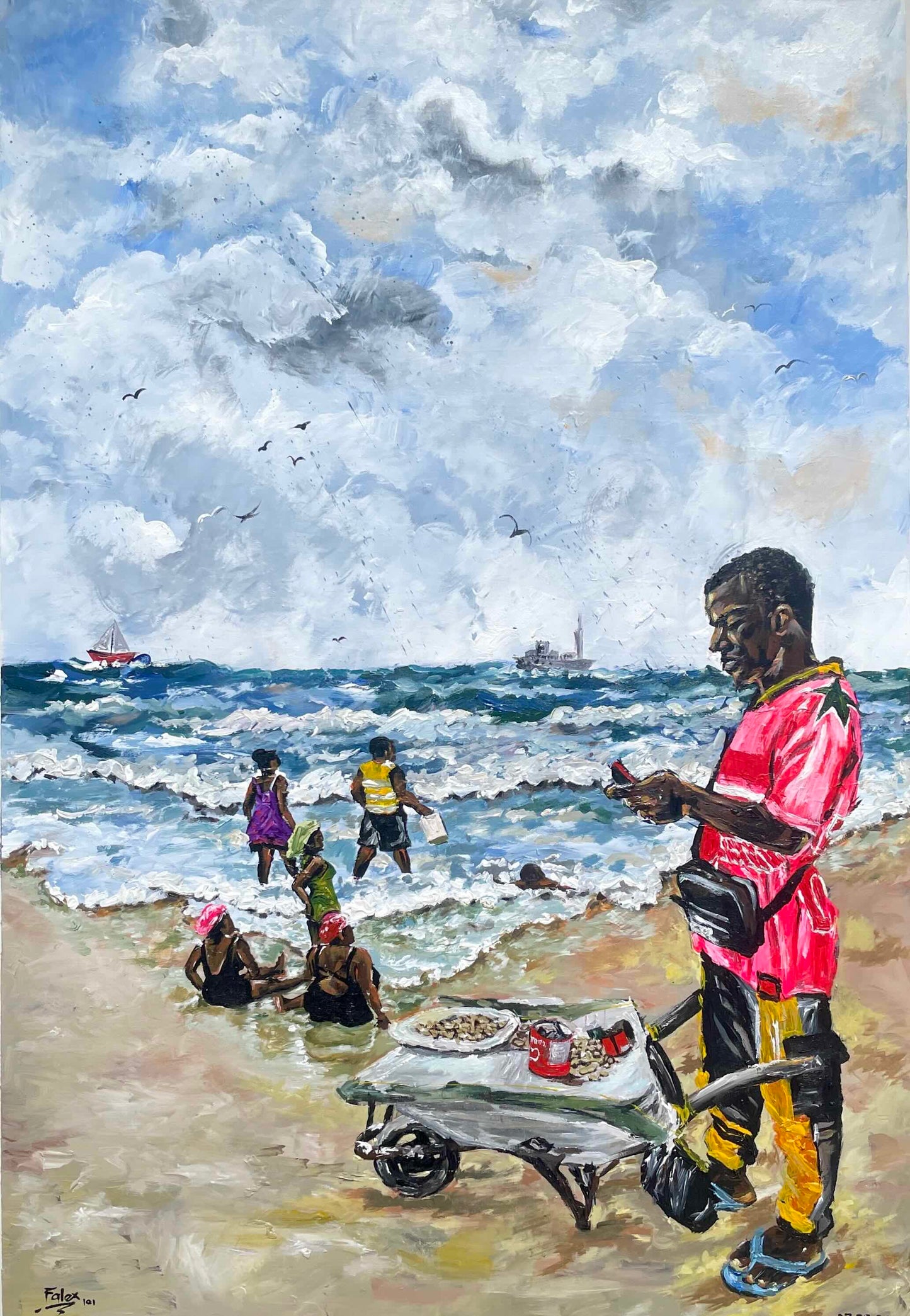 Confirmation acrylic on canvas by Nigerian artist Falex contemporary African art