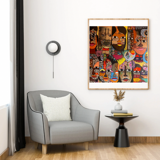 Faces by The Durus - African art displayed in modern interior