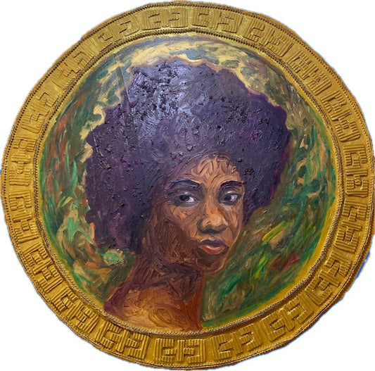 Whose Image Is This III mixed media on canvas by Nigerian artist Paul Ayihawu exploring identity