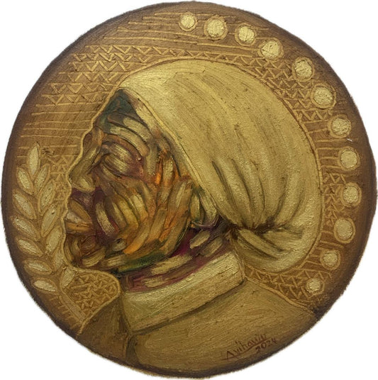 Eyinju oil on canvas painting by Nigerian artist Paul Ayihawu African contemporary art