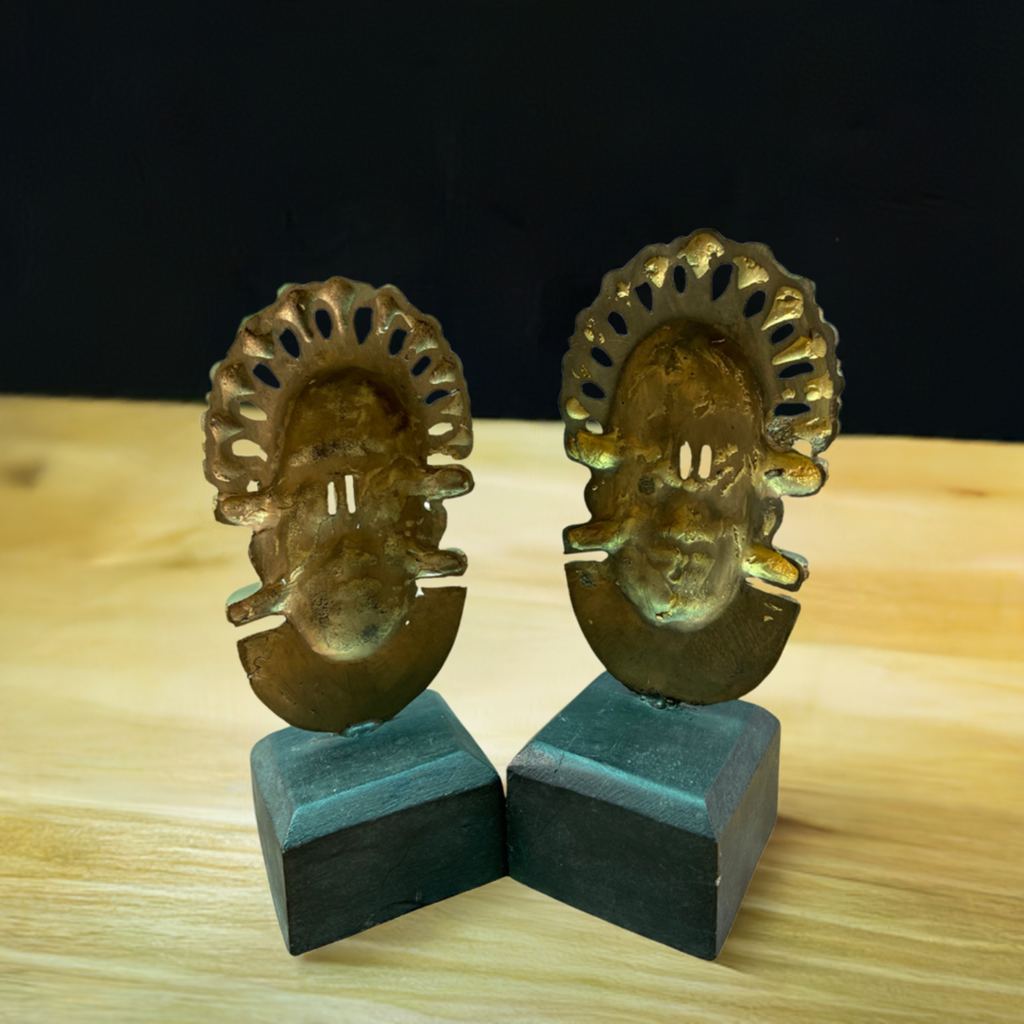 Mini Bronze Bubble Heads on Wood