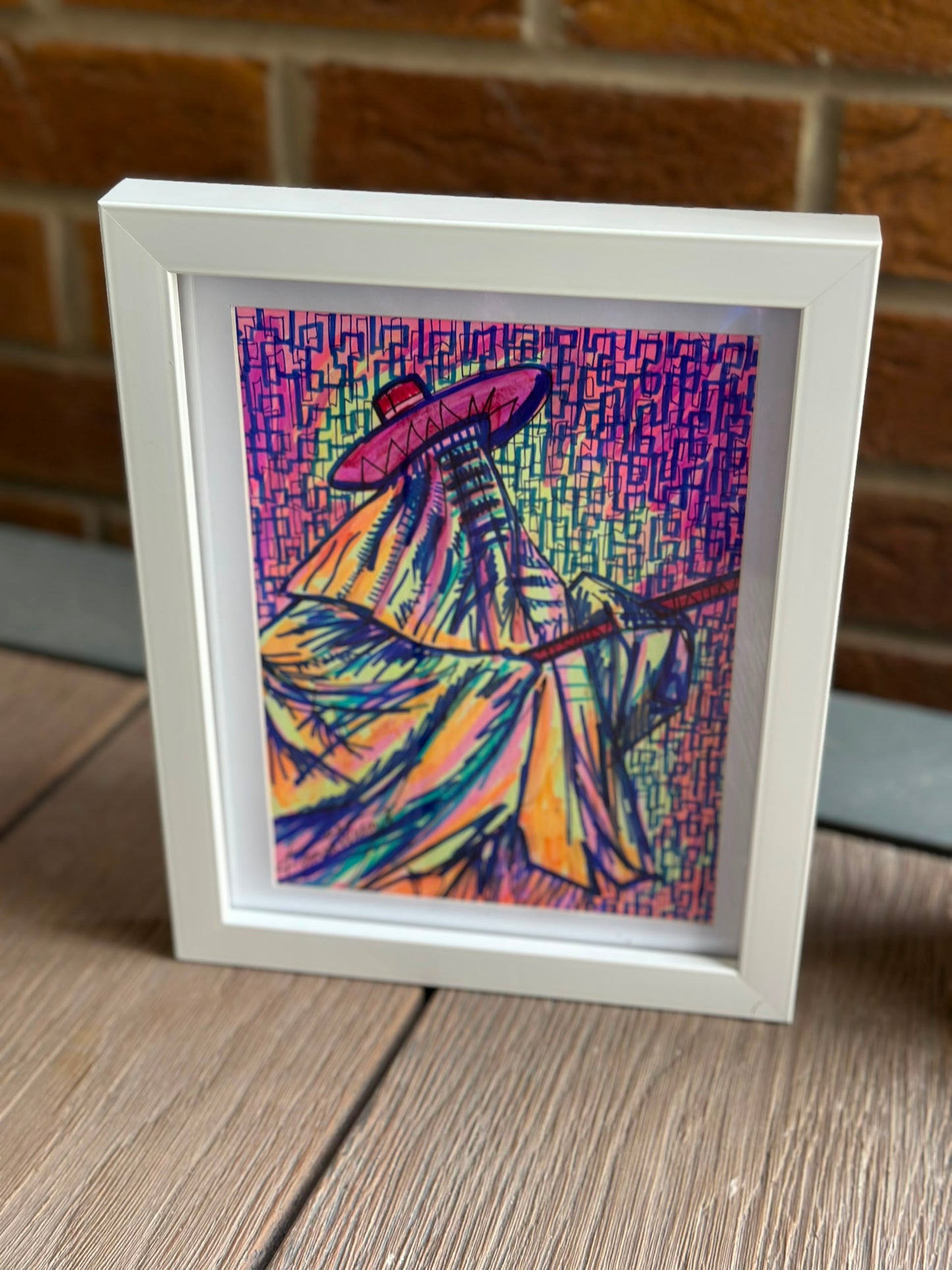Masquerade din Eyo. African Decorative Art. A Collection of Eyo Festival Themed Miniature Paintings by Nigerian Artist Daminu Wasiu.