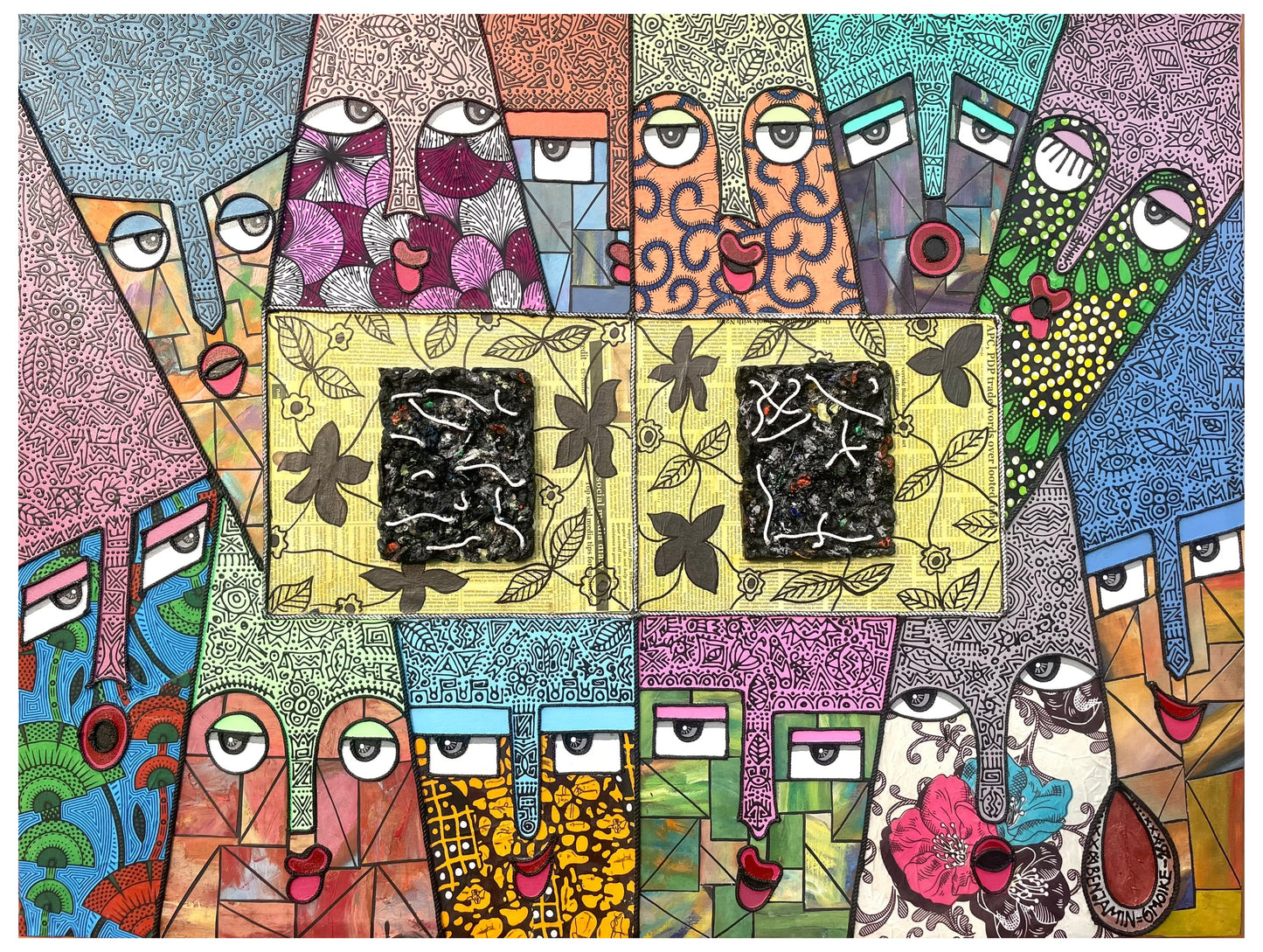The 12 Disciples by Benjamin Omoike. African Living Room Art. Original Mixed Media Art by Benjamin Omoike.