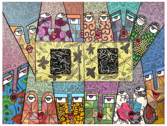The 12 Disciples by Benjamin Omoike. African Living Room Art. Original Mixed Media Art by Benjamin Omoike.