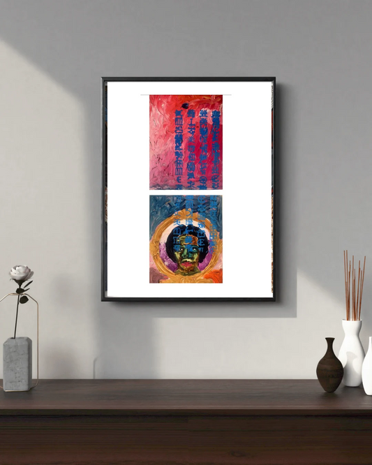 As It Is Written of Me 3 - Contemporary African Art. Original Mixed Media on Paper Diptych by Nigerian Artist Paul Ahiyawu.
