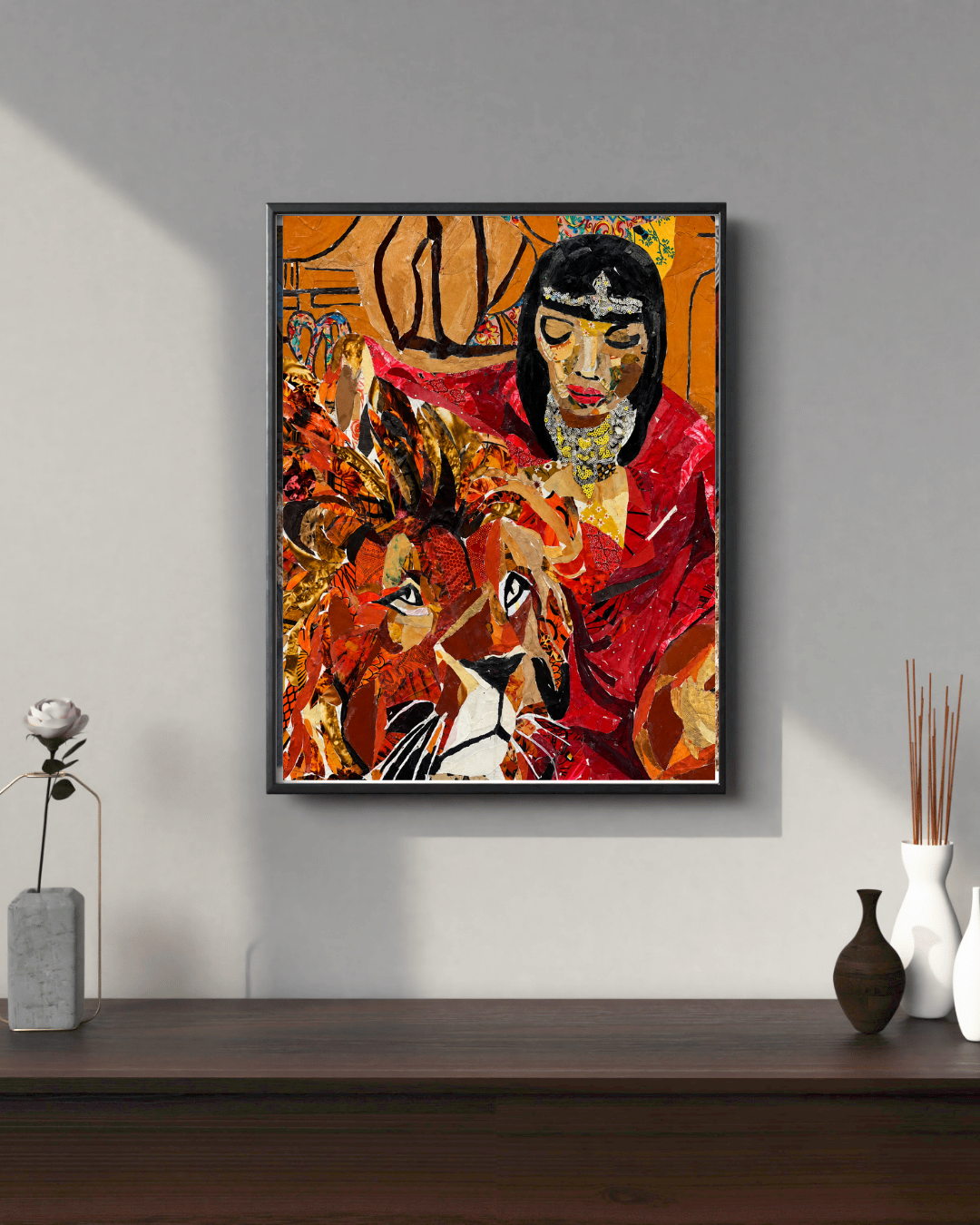 Synergy — African Abstract Wall Art, Original Fabric on Canvas Artwork by Don Saladin Generis
